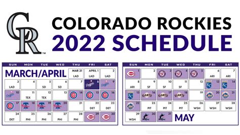 Rockies Schedule 2022 Printable